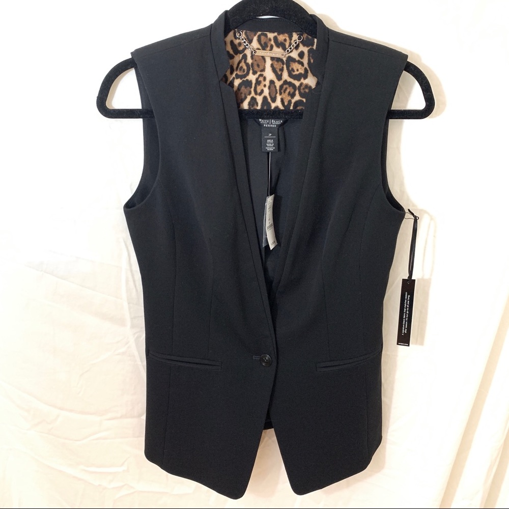 White House Black Market Sz 2 Petite Black Vest